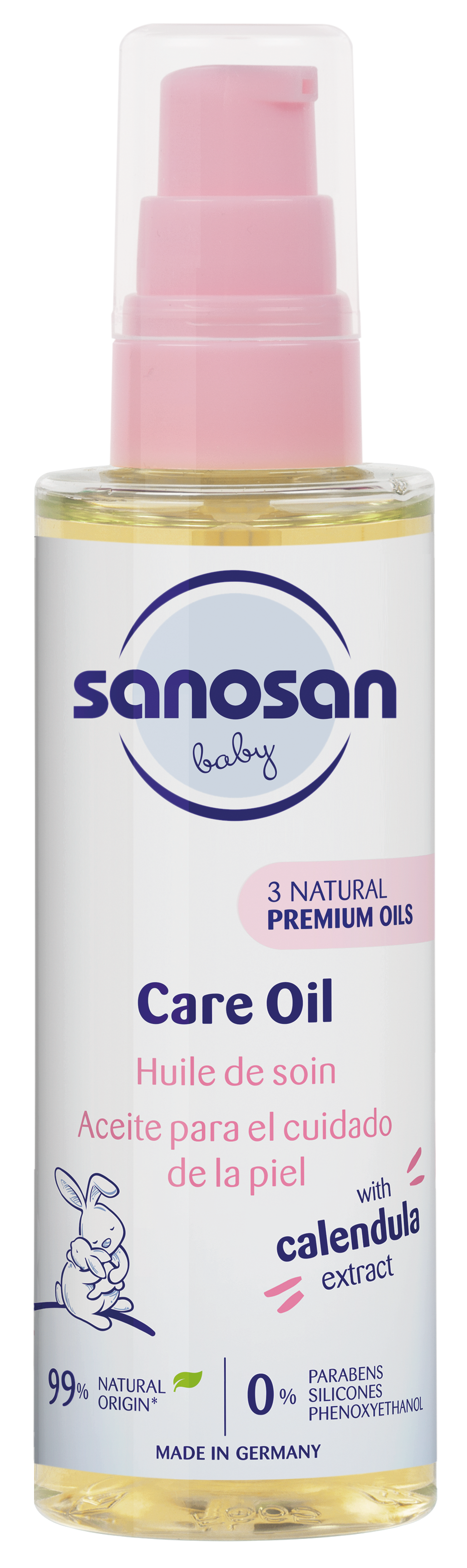 Sanosan  Care Oil
Ideal for massaging, for pampering your baby&rsquo;s skin after bathing
98 % ingredients of natural origin.